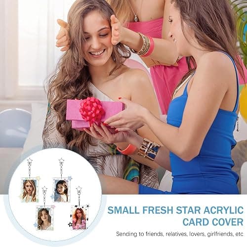 XFSRG 4 Stück Photocard Holder Entzückend Stern Kartenhülle Transparent Katseye Kartenhalter Sammelkarten für Ausweis Idol Photo Display und Buskarte thumbnail 7