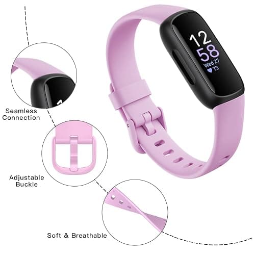 Farluya 10 Pack Compatible with Fitbit Inspire 3 Bands,Soft Sport Bands Silicone Replacement Wristband for Fitbit Inspire 3 Tracker Smart Watch for Women Men thumbnail 3