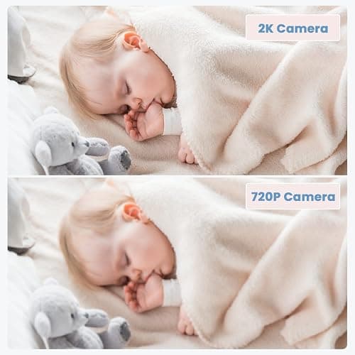 ieGeek 2K WiFi Baby Monitor with Two Cameras, Phone App & 5" Split-Screen Control, Smart Video Camera, Night Vision, Automatic Tracking, PTZ, Crying Detection, Temperature/Humidity Sensor, Baby Gift thumbnail 3