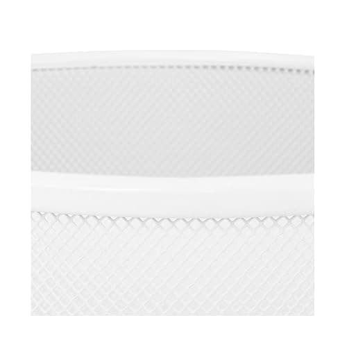 Seville Classics 2-Pack Steel Mesh Round Trashcan Wastebasket for Trash or Recycle in The Home, Office, or Garage, White, 6 Gallon - White - 6 Gallon thumbnail 4