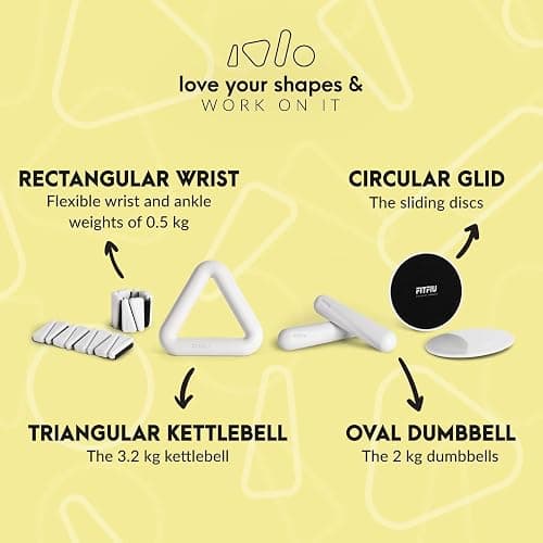 Fitfiu Fitness Pack of 4 Pilates Accessories: 1 Weights 2 Wristbands 2 Dumbbells 2 Dumbbells 2 Sliding Discs 1 Steel Elastic Band in White Silicone thumbnail 4