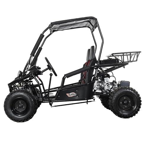 X-PRO Rover 110cc Go Kart with Automatic Transmission w/Reverse, LED Headlights, Big 16" Wheels! (Black) thumbnail 3
