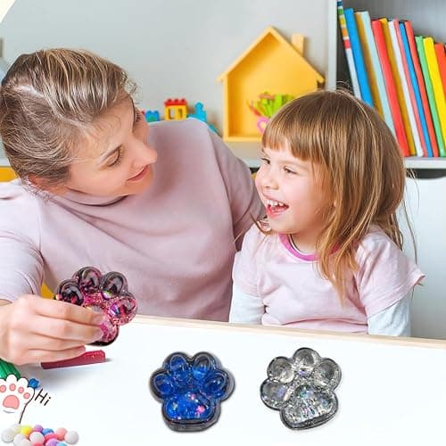 Cat Paw Squeeze Toys, 3 Pcs Cat Paw Squishy Toys Stress Relief Fidget Squeeze Pinch Toy, Fufu Fidget Toys for Kids Adults Anxiety Relief Sensory Toys thumbnail 2