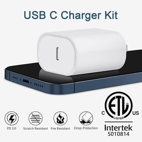 CXX i Phone Charger Fast Charging, MFi Certified, 20W USB C Block with 6Ft Charging Cable for i Phone 14/13/12/11/Xs/8, iPad and More [2 Pack] thumbnail 3