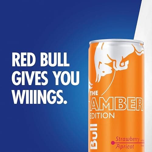 Red Bull Amber Edition Energy Drink, Strawberry Apricot, 114mg Caffeine, 12 fl oz, Pack of 8 Cans thumbnail 5