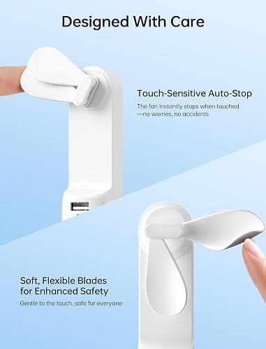JISULIFE Handheld Mini Fan, 3 IN 1 USB Rechargeable Portable Fan [12-19 Working Hours] with Power Bank, Flashlight, Pocket Design for Travel/Summer/Concerts/Lash, Gifts for Women (White) thumbnail 7