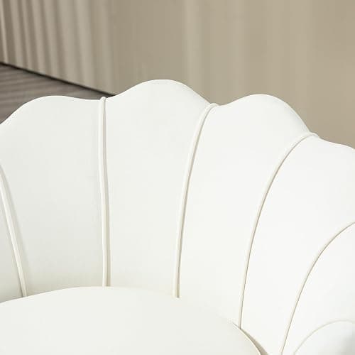 HOMCOM Modern Accent Chair, Velvet-Touch Fabric Leisure Club Chair with Gold Metal Legs for Bedroom, Cream White thumbnail 8