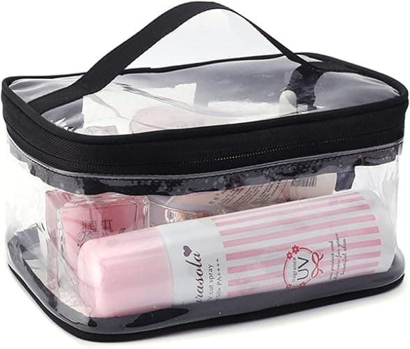 Black Makeup Bag Zipper Waterproof Portable Travel Storage Pouch 2 Pcs thumbnail 4