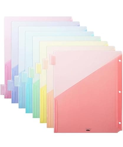 Mr. Pen- Binder Dividers with Pockets and Tabs, 8 Pack | Dividers for 3 Ring Binder with Pockets, Pocket Dividers for 3 Ring Binder with Tabs, Binder Dividers with Tabs and Pockets - Image 1