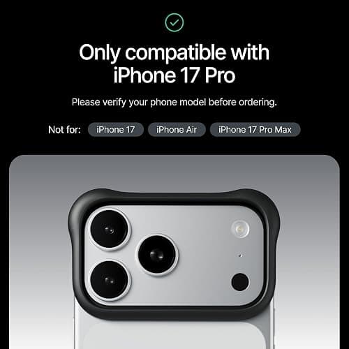 Arc Pulse Compatible with iPhone 17 Pro Phone Case (2025), Minimalist Protective Shock Absorption Aerospace Grade Aluminum Shells + Elastomer Inlays Easy Fit 6.3 inch (Aluminum Matte Black) thumbnail 2