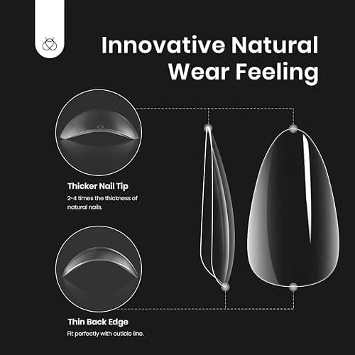 Beetles Gel Nail Kit Almond-500Pcs Gel Nails Tip Easy Extension Set Short Almond Shape 9 In 1 Nail Glue Extension Set Uv Led Lamp Acrylic False Tips Kit DIY Nails Art Gifts for Women thumbnail 6