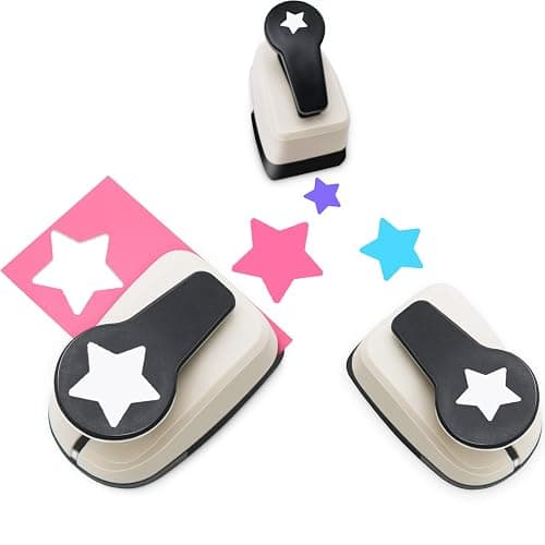 Star Hole Punch, Star Punch, Star Paper Punch, Star Hole Puncher, Star Puncher for Crafts, Star Lever Punch, 1 inch Craft Punch, 5/8 inch Hole Punch Shape, 3/8 inch Paper Punch for Crafting - Image 1