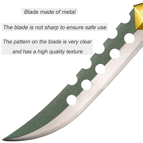 Meliodas Broken Cosplay Sword of Anime Seven Deadly Sins Stainless Steel Blade for Cosplay and Display Green Sword All Made of Metal thumbnail 3