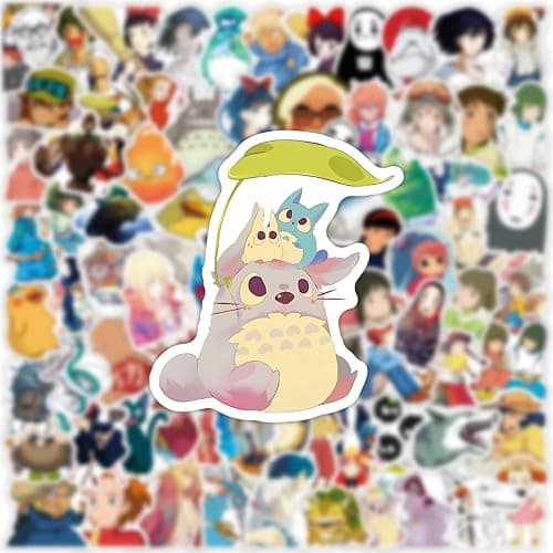 100PCS Cartoon Anime Miyazaki Hayao Stickers for Laptop,Studio Ghibli Anime Vinyl Movie Stickers for Water Bottle, Phone，Hard Hat，Skateboard，Scrapbooking，Gifts for Kids/Adults thumbnail 8