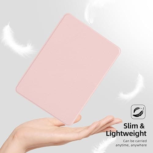 MOROCK Case for All-New Kindle(11th Generation, 2024/2022 Release), Lightweight PU Leather and PC Clear Acrylic Back Cover, Auto Sleep/Wake Case for Kindle 11th Generation 2024/2022, Pink thumbnail 7