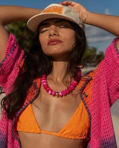 FAUTHENTICUTE Chunky Beaded Choker Necklace for Women Statement Necklace with Gold Accent Adjustable Beach Summer Jewelry Trendy Boho Necklaces in Multiple Colors y2k Jewelry thumbnail 4