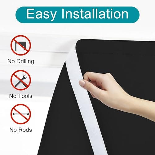 Maritown Blackout Door Curtains,French Door Blinds Stick On Curtains for Privacy and Light Control,Thermal Blackout Curtains Front Door Curtain Tie up Shade,No Drilling Easy Install(1 Panel) thumbnail 3
