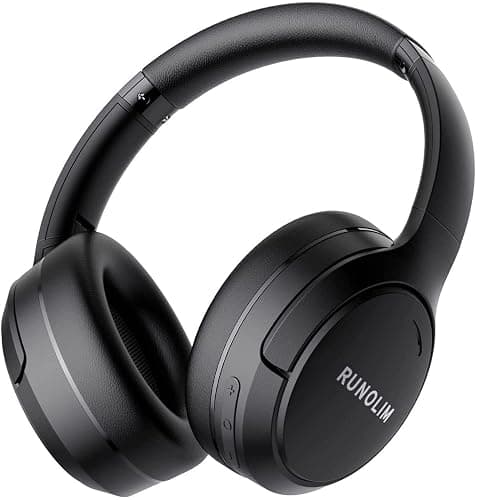 RUNOLIM Hybrid Active Noise Cancelling Headphones, Wireless Over Ear Bluetooth Headphones with Microphone, 70H Playtime, Foldable Headphone with HiFi Audio, Deep Bass for Home Travel Office - Image 1