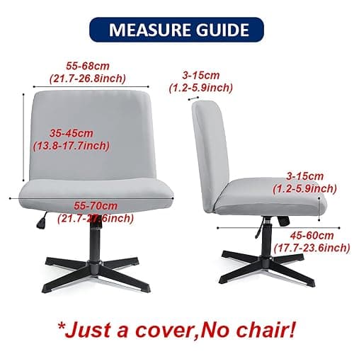 WYLEBER Stretch Armless Chair Covers,Swivel Criss Cross Chair Covers Slipcovers,Mid Back Wide Seat Office Desk Accent Chair Cover for Offices,Bedrooms,Dressers(Dark Green) thumbnail 5