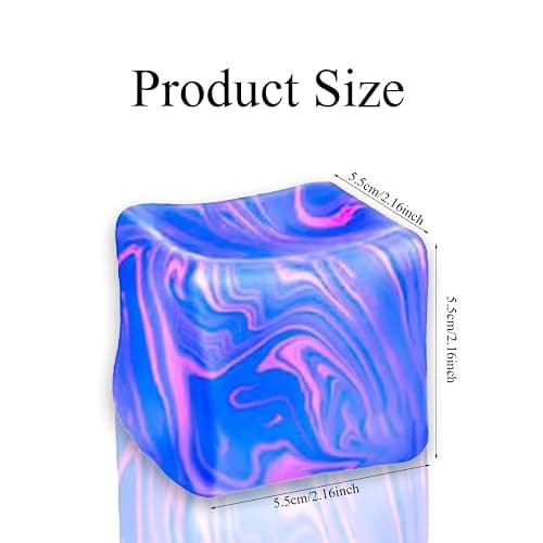 Squishies Stress Cube,Fidget Toys Squeeze Stress Cube for Adults,Ice Squish Cube Sugar Balls,Sensory Ice Square Shape Squishies Cube Sugar Balls for Stress Relief(Blue) thumbnail 2