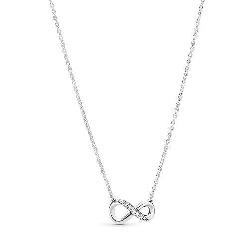 Pandora Moments Women's Sterling Silver Sparkling Infinity Collier Pendant Necklace, 50cm thumbnail 2