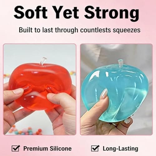 Apple Squishy, Slow Rising Stress Relief, 2026 New Realistic Dragon Fruit Strawberry Apple Shaped Squeezes Balls, Soft Cute Fruit Anxiety Relief Dough Decompression Gift thumbnail 3