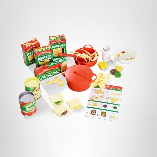 Melissa & Doug Prepare & Serve Pasta Set with Toy Food & Kids Play Kitchen Accessories, Montessori-Inspired Preschool Learning Toys for Girls & Boys 3+ thumbnail 9