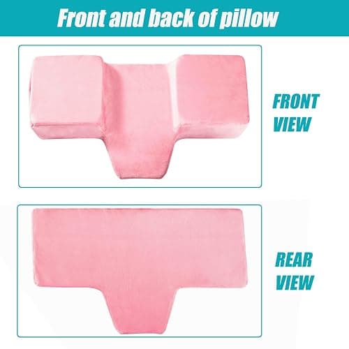 Beauty Salon Eyelash Extension Pillow Memory Foam Lash Pillow with Velvet Pillowcase Ergonomic Curve Improve Cervical Pillows for Neck Pain(Pink) thumbnail 3