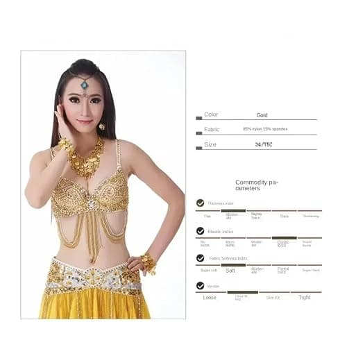 Women's Sequin Beads Bra Crop Top Fringe Rhinestone Sequin Club Bra Spaghetti Straps Underwire Push Up Bustier thumbnail 2