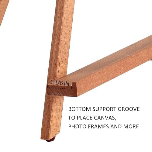 Falling in Art Beechwood 25" Tabletop Easel Display Stand for Painting - Holding Canvas Up to 22 1/2 Inches High, A-Frame Artist Tripod with Rubber Feet, Portable Photo and Sign Holder thumbnail 5