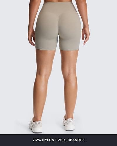Aoxjox Venus Workout Biker Shorts for Women Cross-Waist Tummy Control High Waisted Hidden Scrunch Yoga Short 5"/6"/7" thumbnail 3