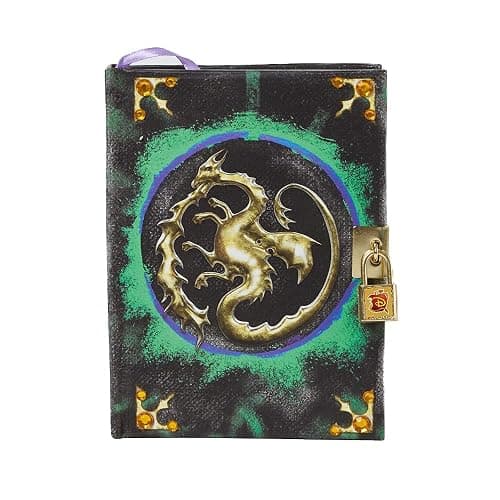 Disney Mal's Diary Descendants 3 Journal Notebook with Secret Lock and Key | 192 Lined Pages, Hardcover 5 x 7 Journal, Descendants Spell Book, Gold Dragon Cover, Lock & Key, Gift Box for Kids Ages 6+ - Image 1