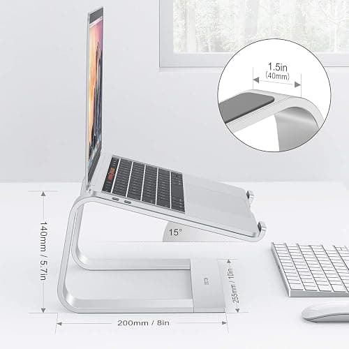 OMOTON Laptop Stand, Detachable Laptop Mount, Aluminum Laptop Holder Stand for Desk, Compatible with MacBook Air/Pro, Dell, HP, Lenovo and All Laptops (11-16 inch), Silver thumbnail 2