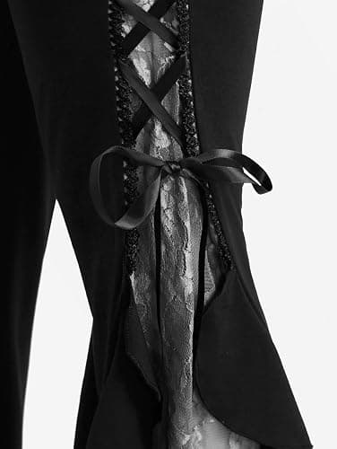ROSE GAL Rosegal Women Plus Size Bell Bottoms Gothic Flare Pants thumbnail 5