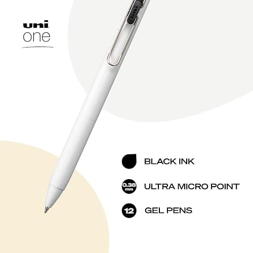 Uniball One Gel Pen 12 Pack; 0.38mm Ultra Micro Black Pens; Gel Ink Pens | Office Supplies Sold by Uniball are Pens; Ballpoint Pen; Colored Pens; Gel Pens; Fine Point; Smooth Writing Pens thumbnail 2