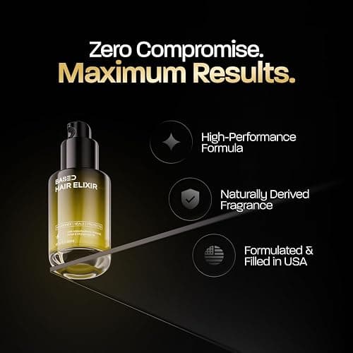 BASED Hair Elixir - Weightless Shine Serum with Heat Protection, Controls Frizz & Flyaways, Nourishes with Meadowfoam & Mongongo Oils, Non-Toxic Formula for All Hair Types (1 Fl Oz, Pack of 1) thumbnail 5