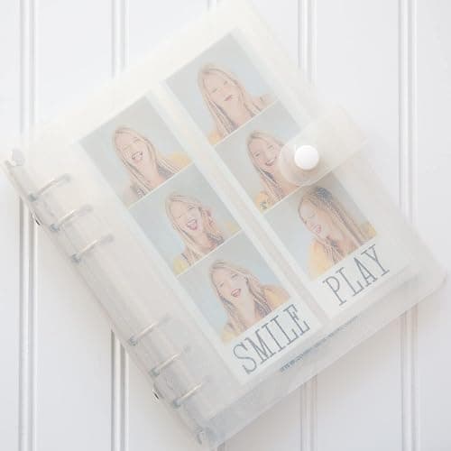Photo Booth Photo Album - 6 Ring Glitter Notebook Sparkle Binder With 20 2x6 Photo Sleeves - Fits 80 Slide In Photobooth Strips (2x6, QUARTZ) thumbnail 2