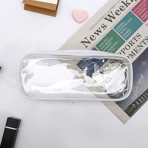 HiChange Clear Pencil Case Transparent PVC Pencil Cases Clear Pencil Bag for Exam (Pink-1Pack) thumbnail 9
