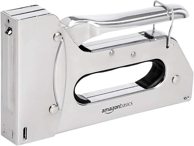 Amazon Basics Heavy Duty Stapler Gun with 1000 Staples, for Upholstery, Home Repairs, Carpentry and other Professional Projects, Silver thumbnail 4