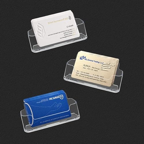 HSYMQ Acrylic Business Card Holder for Desk, Clear Plastic Business Cards Display Holders Stand, Fits 30-50 Business Cards thumbnail 5