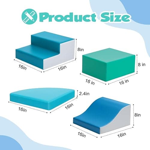TODIBY 4-Pieces Climbing Toys for Toddlers: PU Leather - Soft Play Climbing for Toddlers - Foam Climbing Blocks for Crawling and Sliding Indoor Playground for Kids thumbnail 2