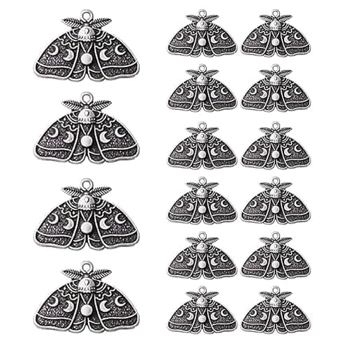 20pcs Moth Gothic Pendant, Moon Star Charm Witch Jewelry Vintage Alloy Animal Halloween Charm for Jewelry Making DIY Bracelet Necklace Earrings Crafts Bulk Jewelry Accessories - Image 1