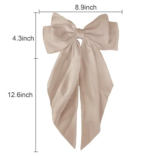 Canitor Hair Bows for Women Silky Satin Hair Ribbon Barrettes Clip Oversized Long Tail Hair Bows Cute Aesthetic Coquette Fashion Hair Accessories Preppy Teen Girl Gifts Trendy Stuff Things thumbnail 7