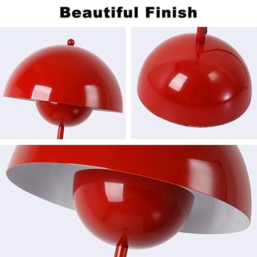 COSYLUX Modern Floor Lamp for Living Room, Industrial Tall Standing Lamp for Bedroom, Metal Shade Reflecting Light Reading Floor Lamp for Office, Nursery Room, Corner(Dark Red) thumbnail 5