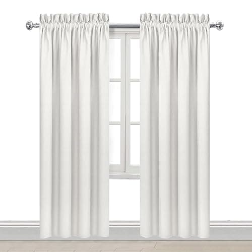 DWCN Blackout Curtains for Bedroom Living Room 42 x 84 Inch Long Ivory | 2 Panels Set, Room Darkening, Thermal Insulated, Light Blocking, Rod Pocket Drapes, Noise Reducing Window Treatments thumbnail 9