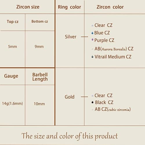 AROWRO Gold Belly Button Ring G23 Titanium Hypoallergenic 14G belly ring for Women Men Teardrop Navel Piercing Jewelry 10mm Barbell With Cubic Zircon thumbnail 7