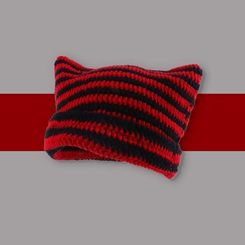 SINSEN Women's Cat Beanie Crochet Hats with Ears Knitted Winter Warm Elastic Cap Slouchy for Girls Adults Kids thumbnail 7