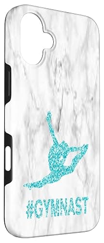 Aqua Blue Teal Gymnast Gymnastics Design for Girls Teens Case for iPhone 16 Plus thumbnail 3