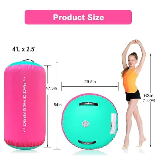 VOFiTNY Gymnastics Tumbling Equipment Air Barrel Inflatable Octagon Tumbler Roller Back-bend Trainer Chearleeding Mat Without Pump thumbnail 3