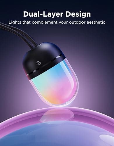 Govee Outdoor Chromatic String Lights, 32.8ft RGBIC Outdoor Lights with 55 Uni-IC Control LED Bulbs, 111+ Scene Modes, IP67 Waterproof, String lights compatible with Alexa, Google, Matter, App Control thumbnail 3